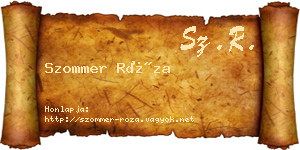Szommer Róza névjegykártya